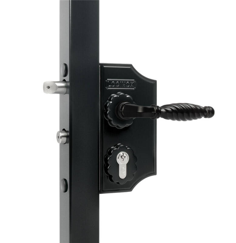 Nawierzchniowy zamek ozdobny mały Locinox LAKY F2 na profil kwadratowy 30-40 mm