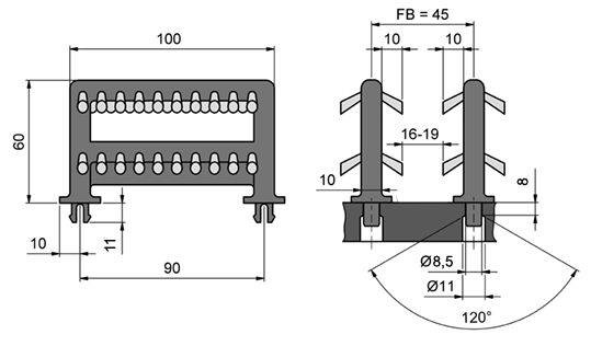 Mocowanie do tylnej ściany MINK SOB-TRW-K101