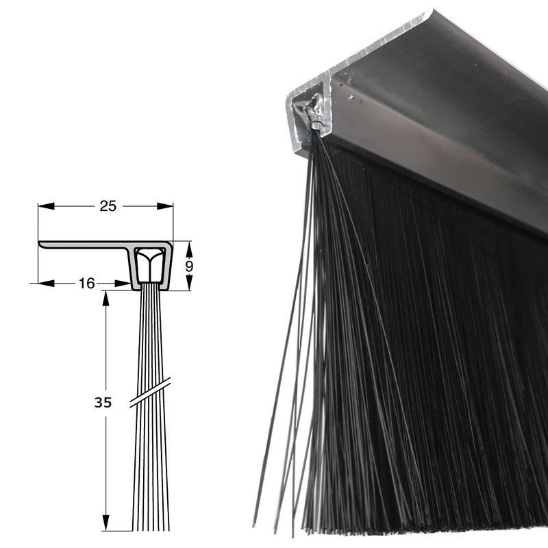 Uszczelka szczotkowa kątowa profil ALU F5-35 1000 mm