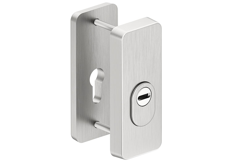 Szyld górny antywłamaniowy w klasie 3 do klamek Metal-Bud ATLAS, wersja krótka