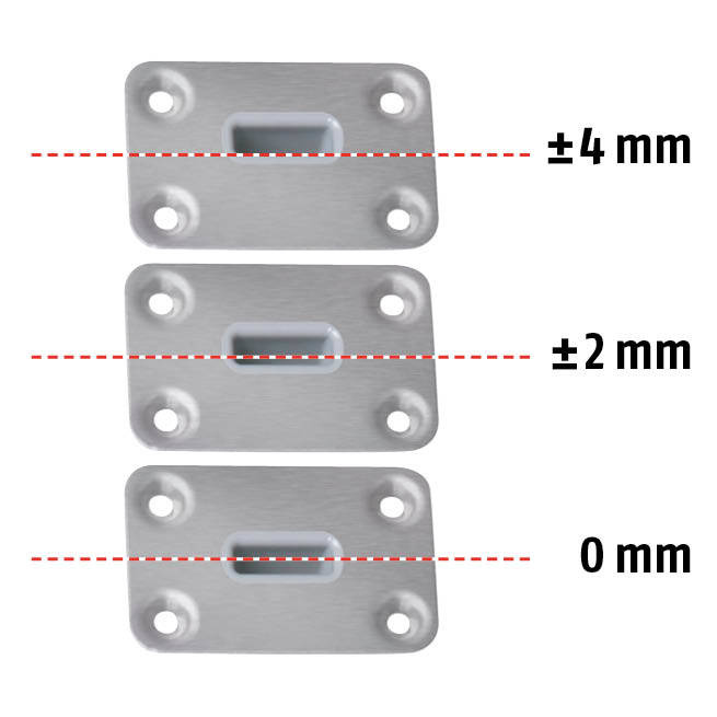Zestaw dolnych, szerokich gniazd do zasuwy drzwiowej PLANET BM 5x13 mm (900275)