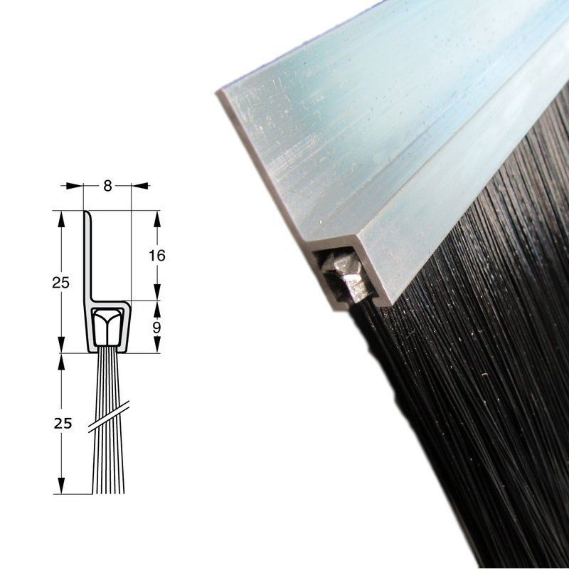 Uszczelka szczotkowa profil ALU H5-25 3000 mm