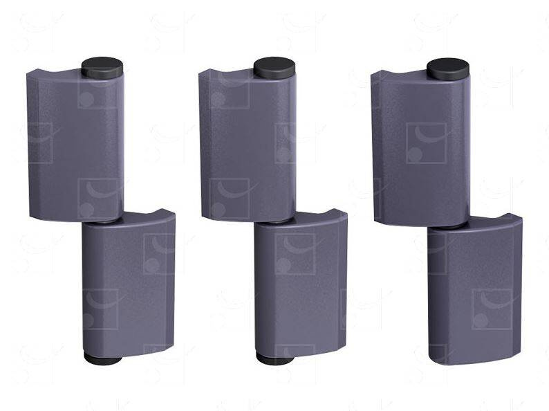 Zestaw 3 sztuk lewych zawiasów do wspawania MANTION GJ10530HOL, Ø14 mm, stal czarna