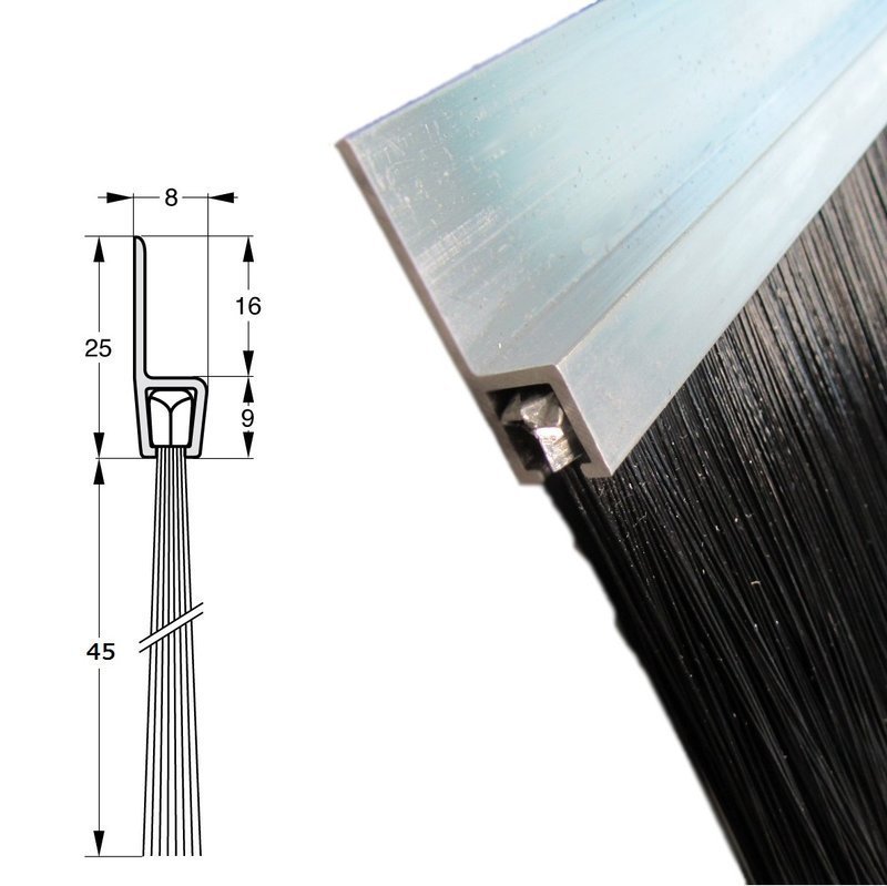 Uszczelka szczotkowa profil ALU H5-45 1000 mm